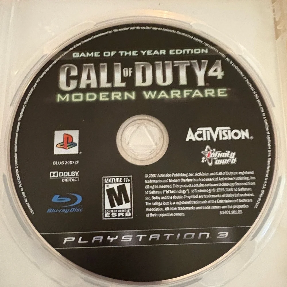 Sony Call of Duty Video Game for PlayStation 3